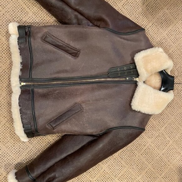 MENS SCHOTT CLASSIC B-3 SHEEPSKIN LEATHER BOMBER - Picture 6 of 16
